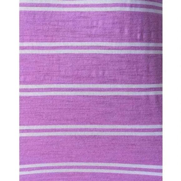 Time & Tru Women's Pink Orchid Bloom/Vivid White Cotton/Poly Striped T-Shirt NEW - Picture 7 of 11